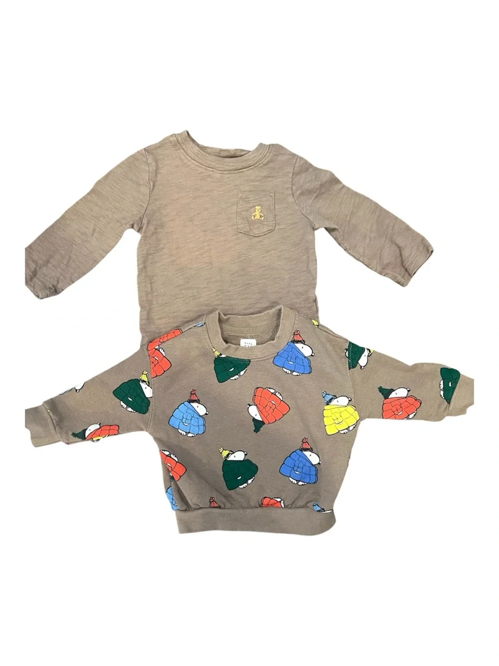 Baby Gap & Tea Collection Bundle Snoopy Sweater, PJ Sets & Long Sleeve Top 6-12